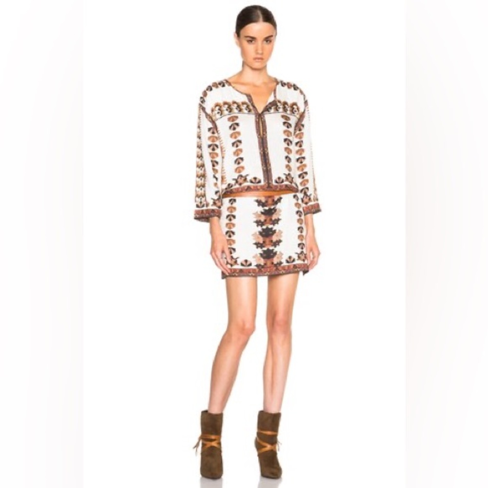 Isabel Marant Sandrine Printed Story Dress Tunic Blouse in Ecru Size 1 (S/M)